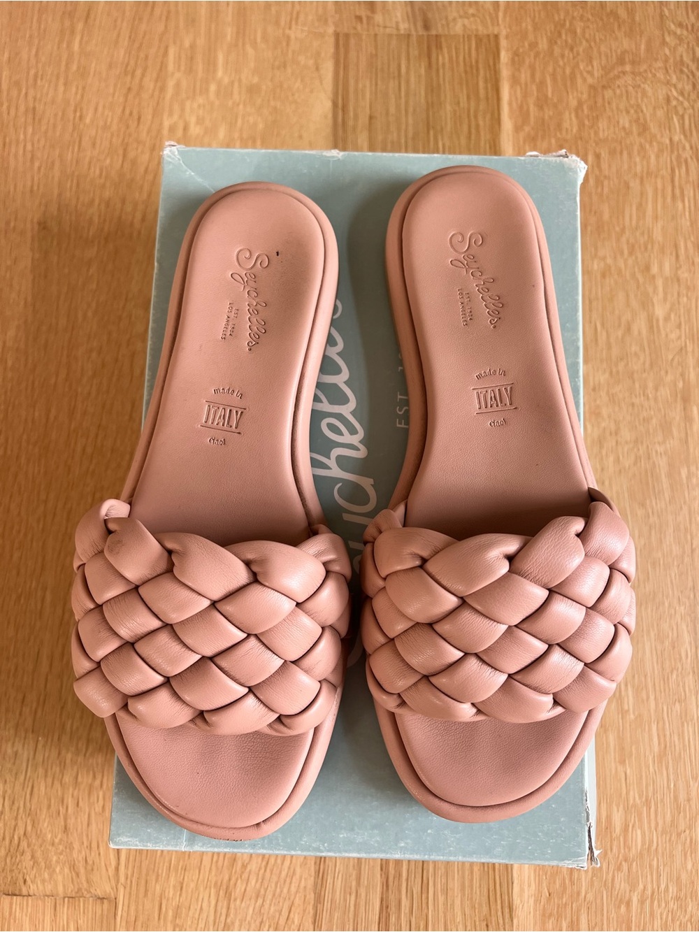 Seychelles Braided Slide Sandals — Blush Pink